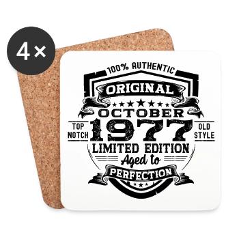 Original Oktober 1977 45. Geburtstag Geschenk Cool - Untersetzer (4er-Set) - Weiß - Vorne