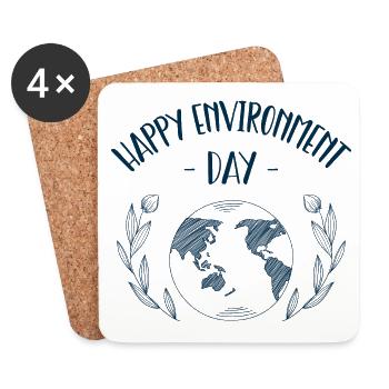 Happy Environment Day - Coasters (set of 4) - white - Front