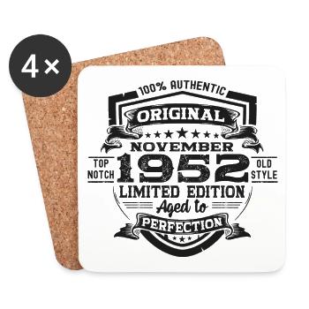 Original November 1952 70th birthday gift - Coasters (set of 4) - white - Front