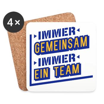 Immer Gemeinsam (Schriftzug) - Untersetzer (4er-Set) - Weiß - Vorne