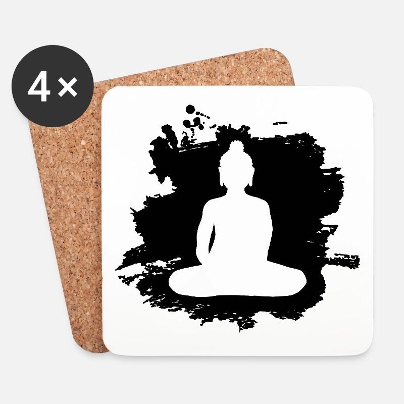 Yoga Buddha Yogi Art - Untersetzer (4er-Set) - Weiß