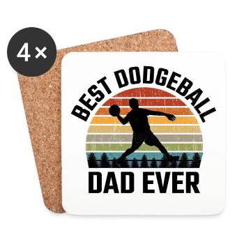Joueur de ballon chasseur Papa Sports d’équipe Drôle - Dessous de verre (lot de 4) - blanc - Devant