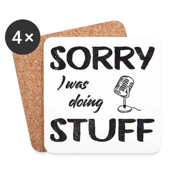 Sorry, I was doing microphone stuff Vintage - Untersetzer (4er-Set) - Weiß - Vorne