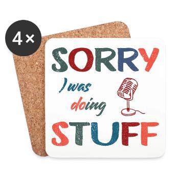 Sorry, I was doing microphone stuff Vintage - Untersetzer (4er-Set) - Weiß - Vorne