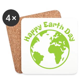 Joyeux Jour de la Terre - Dessous de verre (lot de 4) - blanc - Devant