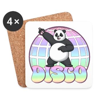 Panda Bär Tanzen Disco Party 70er Jahre Discokugel - Untersetzer (4er-Set) - Weiß - Vorne
