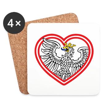 Herz ffm - Untersetzer (4er-Set) - Weiß - Vorne