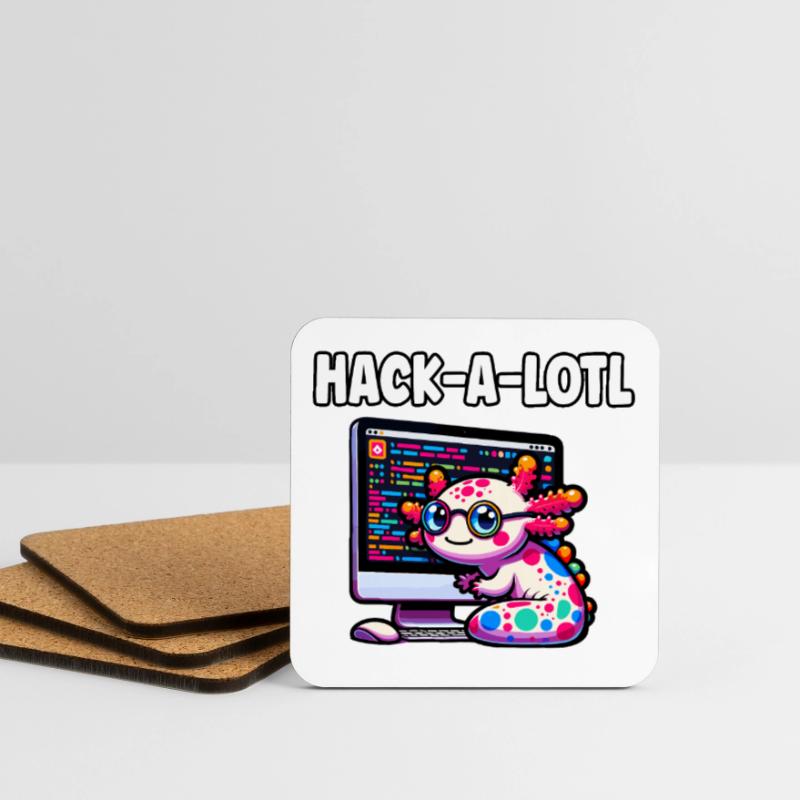 Funny Coding Axolotl Programming Gift Coasters (set of 4)