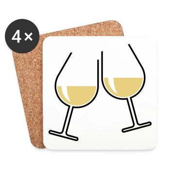 XZtwo Cadeaux populaires (bicolore) - Dessous de verre (lot de 4) - blanc - Devant