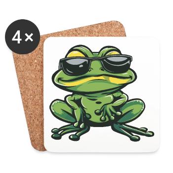 Frosch Cool Comic - Untersetzer (4er-Set) - Weiß - Vorne
