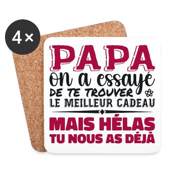 Dad, we tried to find the best one for you - Coasters (set of 4) - white - Front