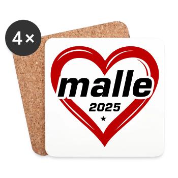 Malle 2025 Herz Liebe - Untersetzer (4er-Set) - Weiß - Vorne
