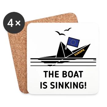 The Boat Is Sinking! (Europe, European Union, POS) - Coasters (set of 4) - white - Front
