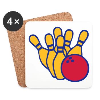 Bowling Logo 03.0 - Dessous de verre (lot de 4) - blanc - Devant