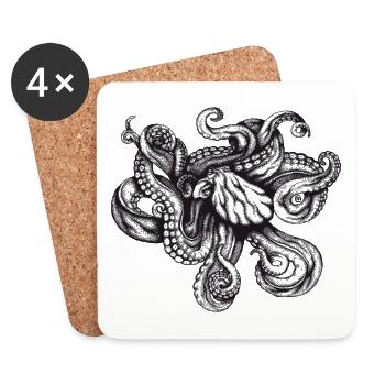 Octopus - Coasters (set of 4) - white - Front