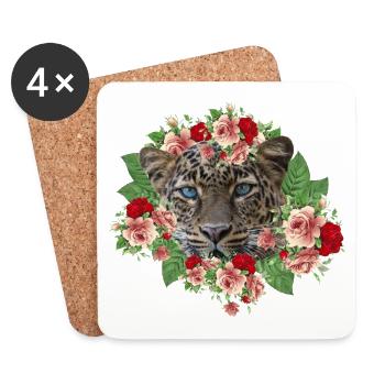 Leo Le Chat - Dessous de verre (lot de 4) - blanc - Devant