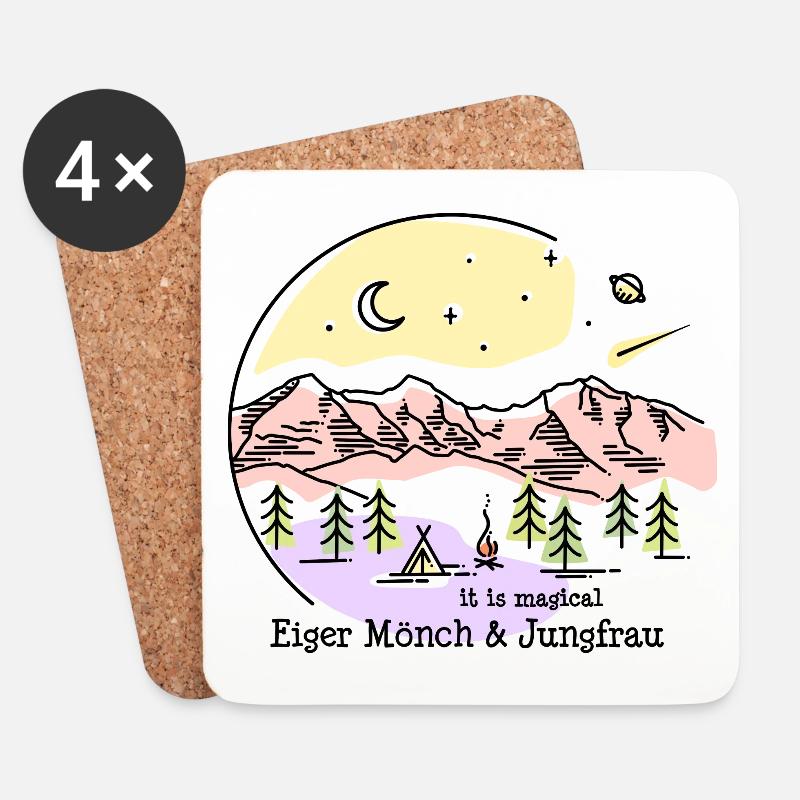Eiger Mönch Jungfrau Berg Schweiz Wandern Souvenir - Untersetzer (4er-Set) - Weiß