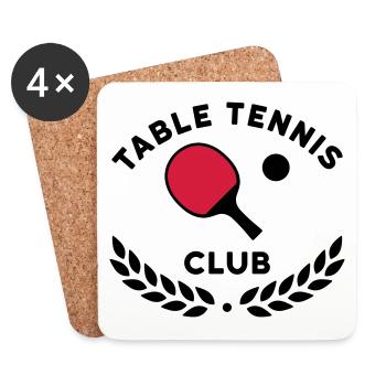 Club de tennis de table (raquettes de tennis de table) - Dessous de verre (lot de 4) - blanc - Devant