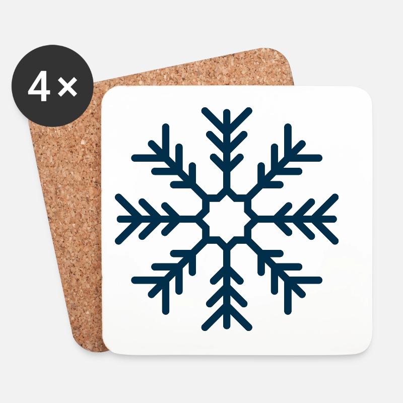 Schneeflocke - Untersetzer (4er-Set) - Weiß