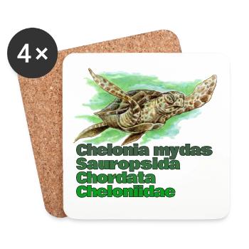 TORTUE DE MER VERTE - Dessous de verre (lot de 4) - blanc - Devant