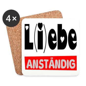 lebe anständig II - Untersetzer (4er-Set) - Weiß - Vorne