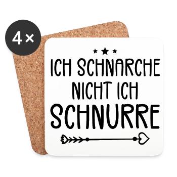Ich Schnarche Nicht Ich Schnurre - Dessous de verre (lot de 4) - blanc - Devant