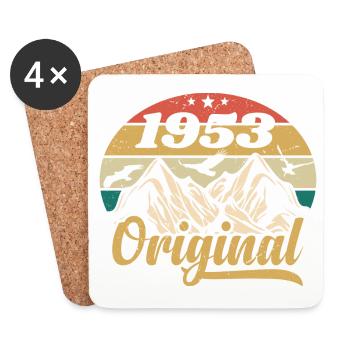 Original 1953 Vintage Geburtstagsgeschenk 1953 - Untersetzer (4er-Set) - Weiß - Vorne