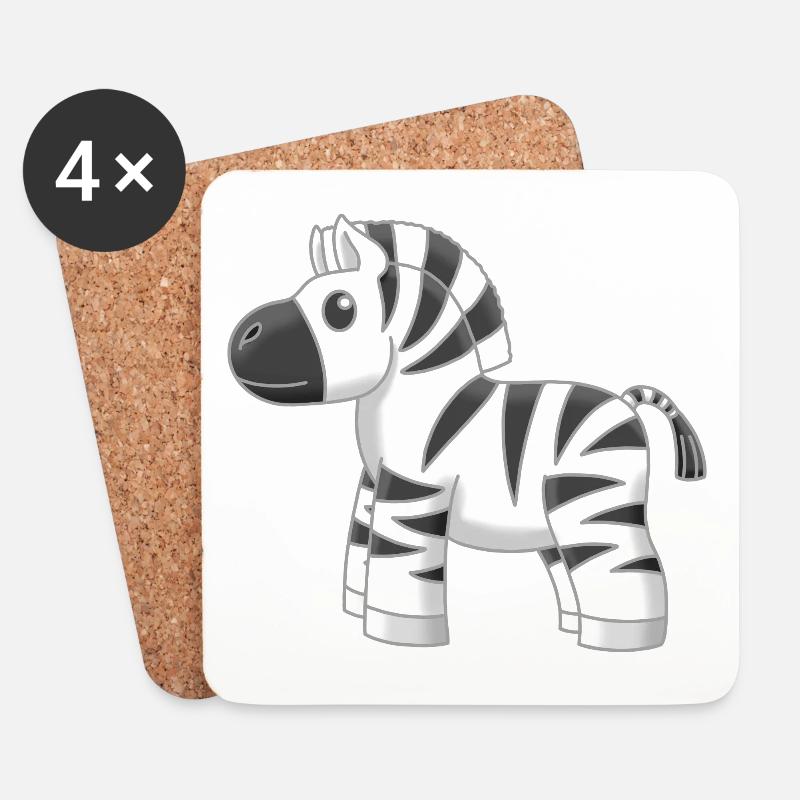 Süßes kleines Zebra - Untersetzer (4er-Set) - Weiß