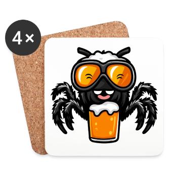 Tarantula Après-Ski Bière Bande Dessinée - Dessous de verre (lot de 4) - blanc - Devant