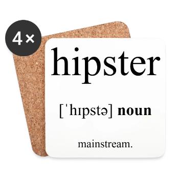 Hipster Definition Dictionary - Untersetzer (4er-Set) - Weiß - Vorne
