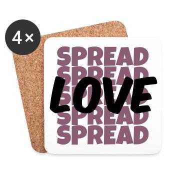 Spread Love Shirt Design - Untersetzer (4er-Set) - Weiß - Vorne