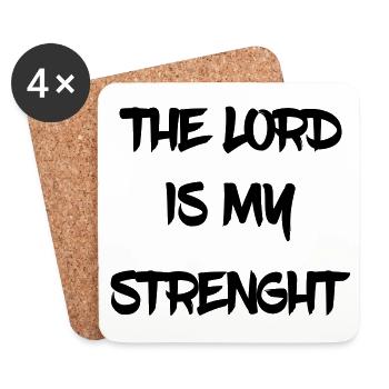 THE LORD IS MY STRENGHT - THE LORD IS MY POWER - Coasters (set of 4) - white - Front