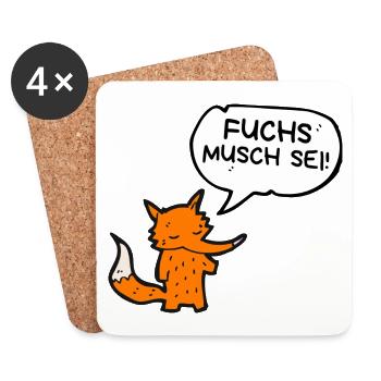 Ein Fuchs musst du sein | Fuchs musch sei! - Untersetzer (4er-Set) - Weiß - Vorne