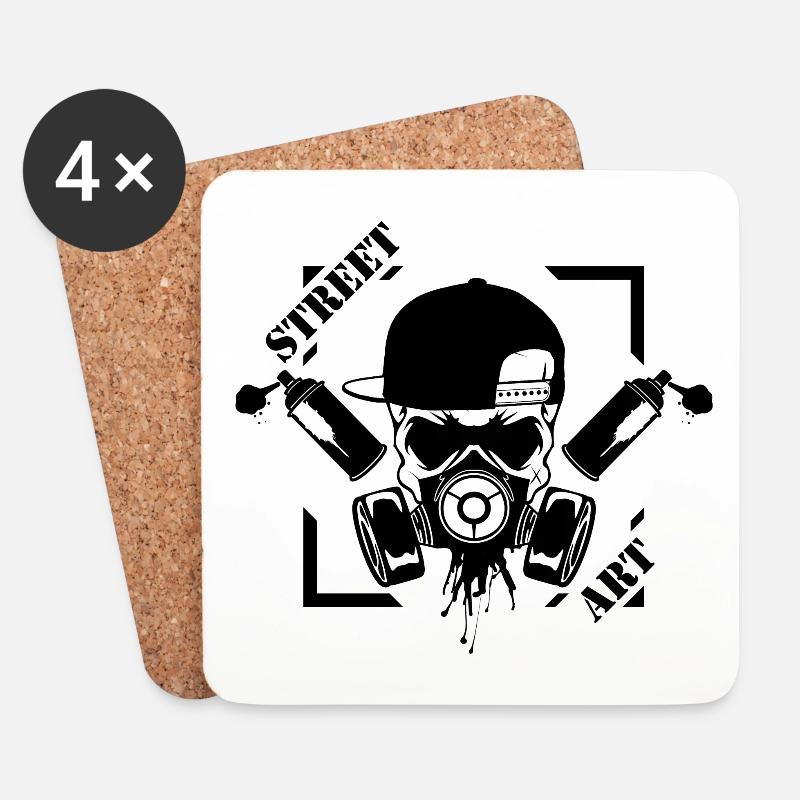 Street Art Sprayer - Untersetzer (4er-Set) - Weiß