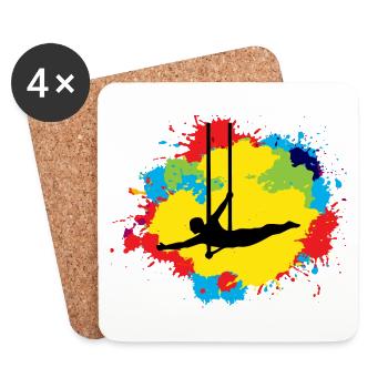 Flying Trapez Artist Zirkusgymnastik Aquarell - Untersetzer (4er-Set) - Weiß - Vorne
