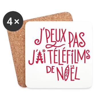 J'peux pas j'ai téléfilms de Noël - Dessous de verre (lot de 4) - blanc - Devant