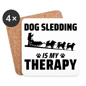 Husky Sledding Sled Dog Racing Alaskan Racers Dad - Coasters (set of 4) - white - Front
