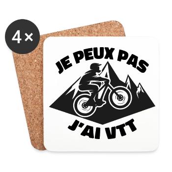 Je Peux Pas J'ai VTT - Dessous de verre (lot de 4) - blanc - Devant