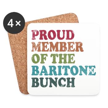 Proud Member of the Baritone Bunch - retro dark - Untersetzer (4er-Set) - Weiß - Vorne