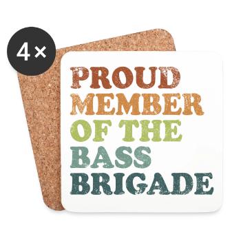 Proud Member of the Bass Brigade - retro dark - Untersetzer (4er-Set) - Weiß - Vorne