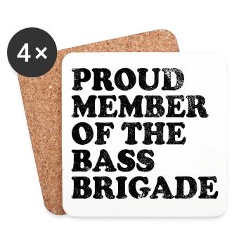 Proud Member of the Bass Brigade - schwarz - Untersetzer (4er-Set) - Weiß - Vorne