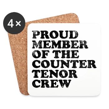 Proud Member of the Countertenor Crew - schwarz - Untersetzer (4er-Set) - Weiß - Vorne