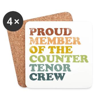 Fier membre du Countertenor Crew - rétro - Dessous de verre (lot de 4) - blanc - Devant