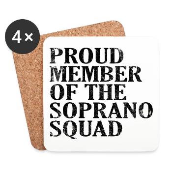 Fier membre de l’Escouade des Soprano noir - Dessous de verre (lot de 4) - blanc - Devant