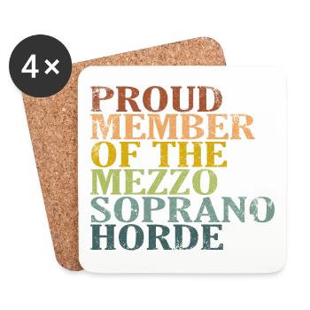 Fier membre de la Horde des Mezzo-Sopranos - Dessous de verre (lot de 4) - blanc - Devant