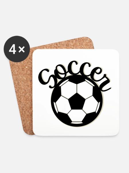 SOCCER - Untersetzer (4er-Set) - Weiß