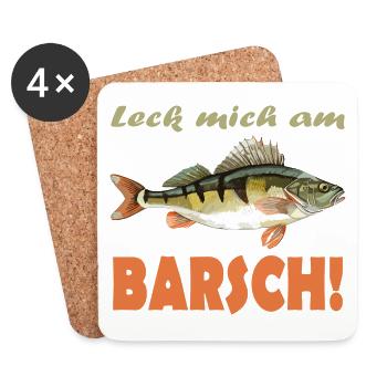 Leck mich am Barsch! - Untersetzer (4er-Set) - Weiß - Vorne