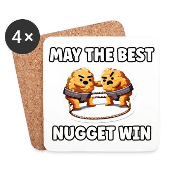 Croquettes de poulet Drôle Pépite de poulet Meme - Dessous de verre (lot de 4) - blanc - Devant