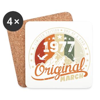 Cadeau D'anniversaire Mars 1977 Vintage 1977 Retro - Dessous de verre (lot de 4) - blanc - Devant