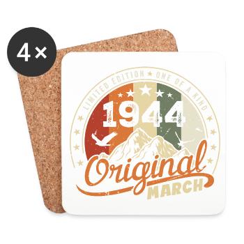 März 1944 Vintage 1944 Retro Geburtstagsgeschenk - Untersetzer (4er-Set) - Weiß - Vorne
